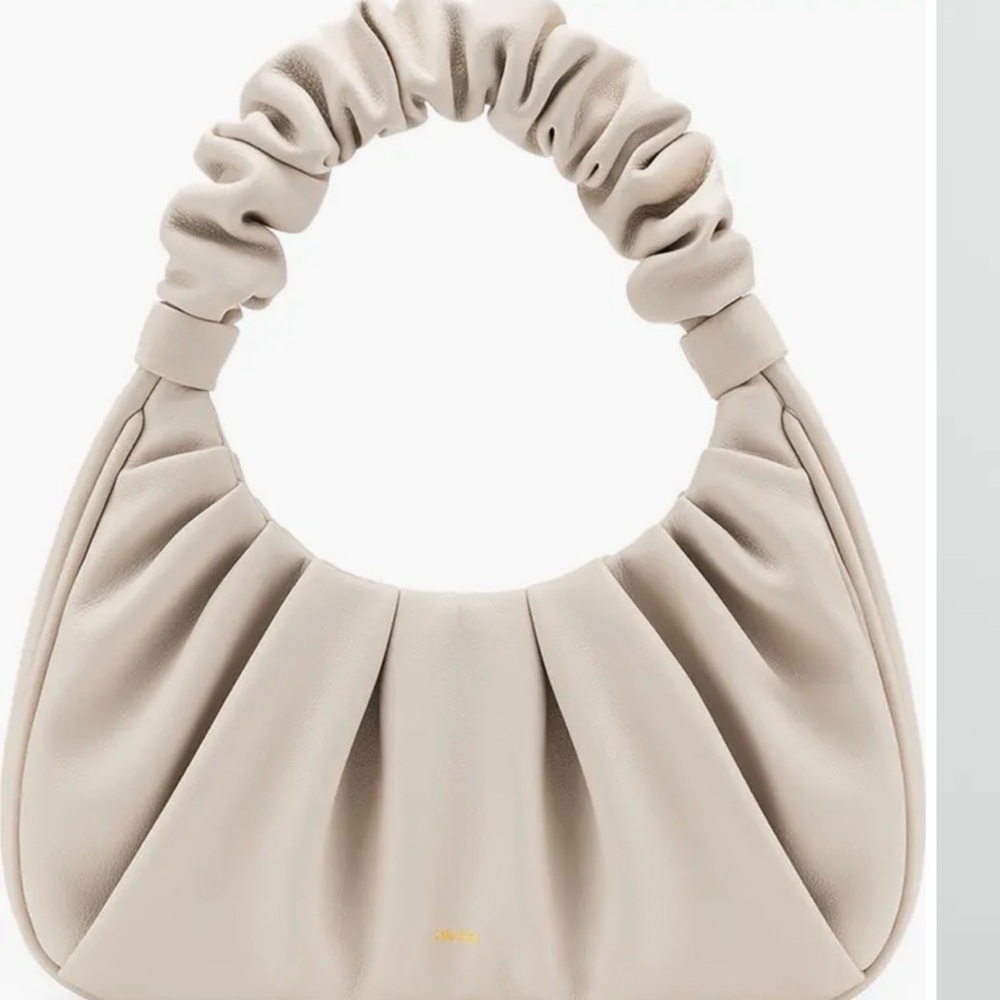 JE PEI Gabby Ruched Faux Leather Hobo - Ivory